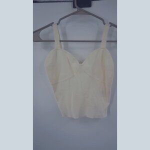 Aritzia WILFRED Sicily Cream Wool Knit Bustier Tank Top, Size S